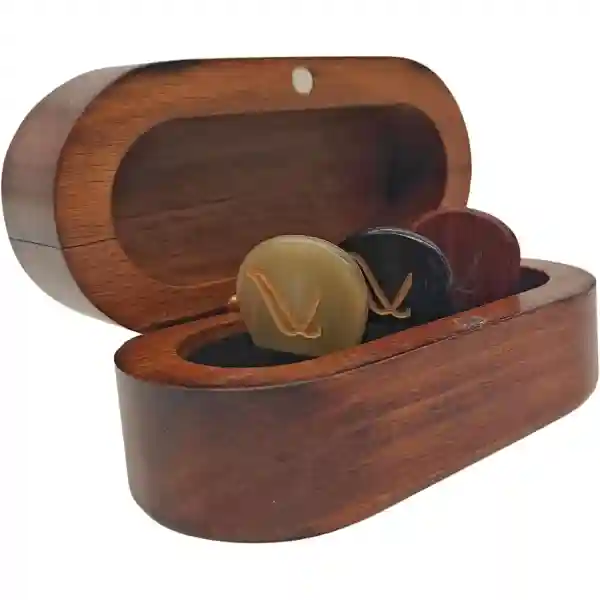 Wambooka 5 Sense Trilogy Nativo Box -Set di 3 Plettri in Cofanetto in Legno
