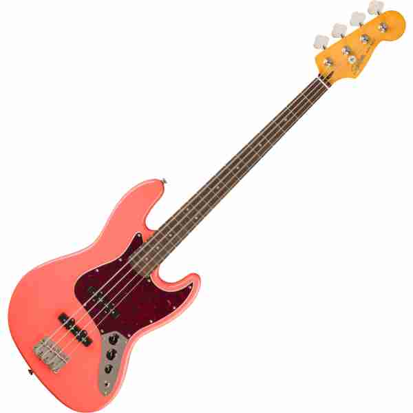 Fender Squier Classic Vibe '60s Jazz Bass Laurel Fingerboard Tortoishell Pickguard Tahitian Coral - Basso Elettrico